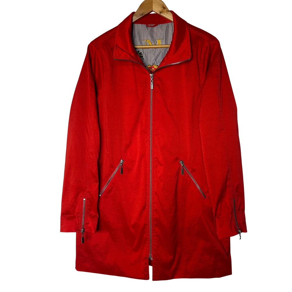 Mycra Pac Jacket Size S M Red Raincoat Full Zip Long Sleeve‎